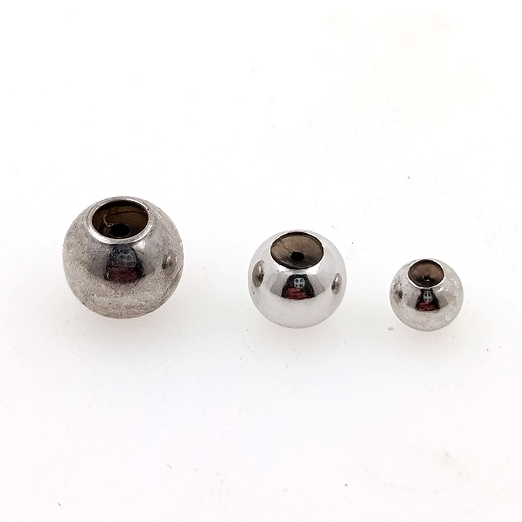 DIY 1 gram ball bead with silicone, rhodium-plated 925 silver, 5, 4, 3 mm