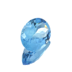 20,69 ct Topazio Blu in Facetatto Ovale