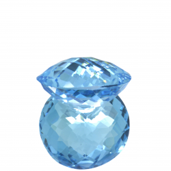 22,31 ct Topazio Blu in Facetatto Rotondo Scachiera