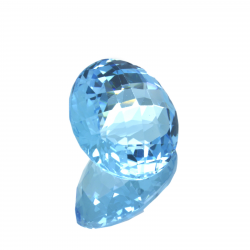 22,31 ct Topazio Blu in Facetatto Rotondo Scachiera