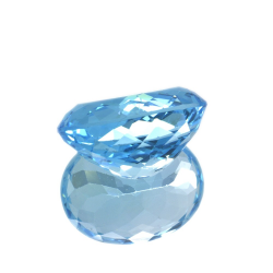 22,08 ct Topazio Blu in Facetatto Ovale