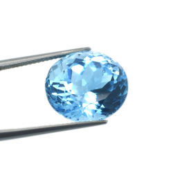 19,24 ct Topazio Blu in Facetatto Ovale