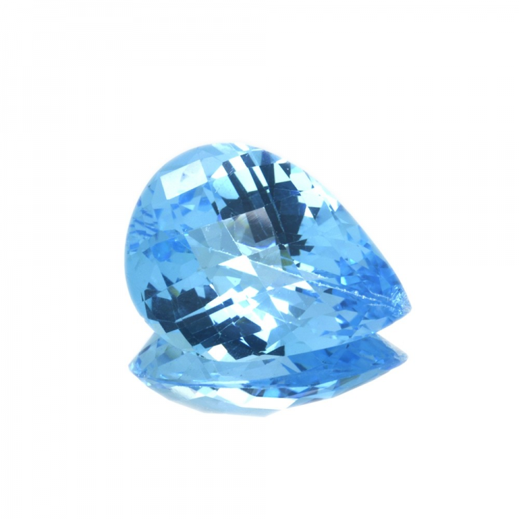 23,96 ct  Topacio Azul Talla Pera con Damero