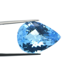 23,96 ct Blau Topas Birne Schnitt mit Schachbrett