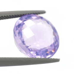 11,69 ct Ametista Lavanda in Faccettato Rotondo Scachiera 14,70x14,62mm