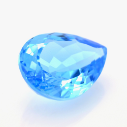 31,59 ct Topazio Blu Svizzero in Facetatto Goccia