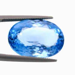 34,34 ct Swiss Blue Topaz Oval Cut