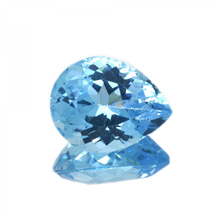 24.52 ct Topazio Blu in Facetatto Goccia Scachiera