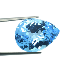 24.52 ct Topazio Blu in Facetatto Goccia Scachiera