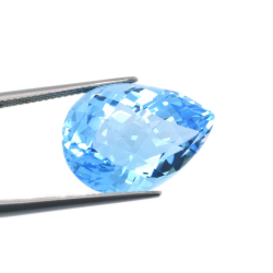 24.52 ct Topazio Blu in Facetatto Goccia Scachiera