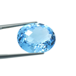 25.29 ct Blue Topaz Oval Cut with Chessboard