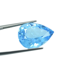 17.33 ct Topazio Blu in Facetatto Goccia