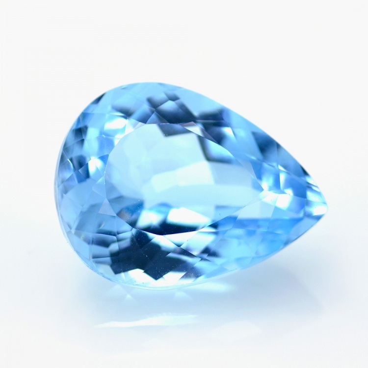 23.91ct Topaze Bleu Taille Poire