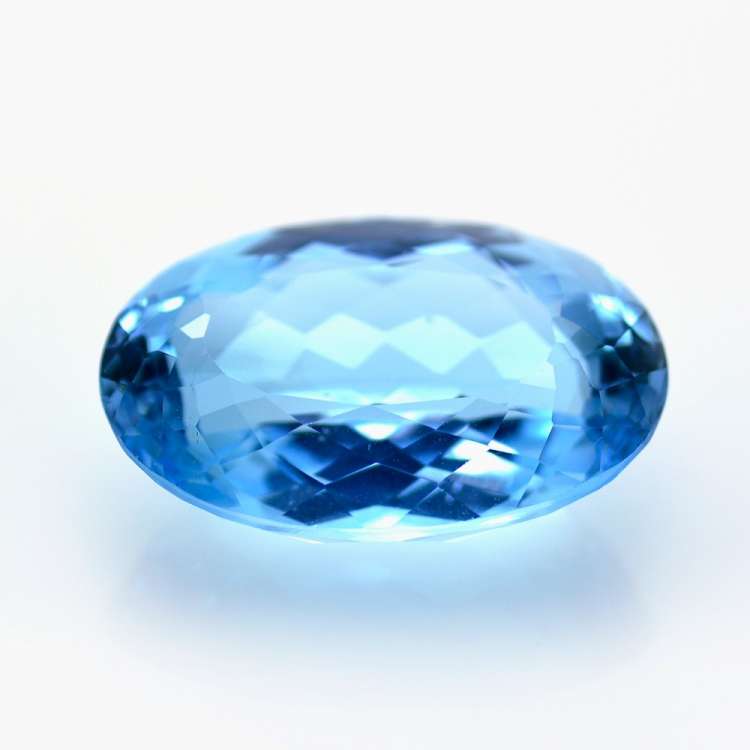 29.30ct Topaze Bleu Taille Ovale