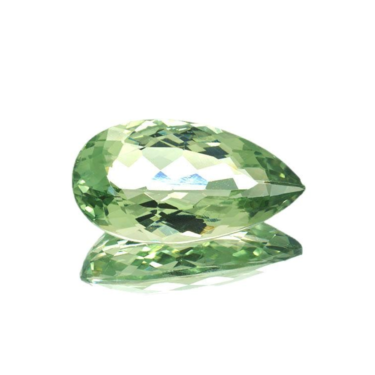 27.42ct Green Prasiolite Amethyst Pear Cut 28.4x15.5