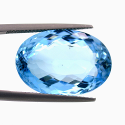 29.30ct Topaze Bleu Taille Ovale