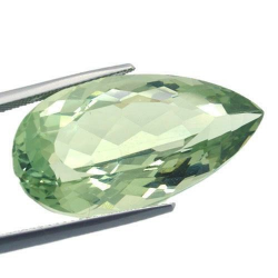 27,42 ct Prasiolite verte améthyste taille poire 28,4 x 15,5