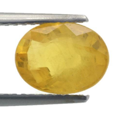 2,67 ct gelber Saphir im Ovalschliff, 9,2 x 7,1 mm