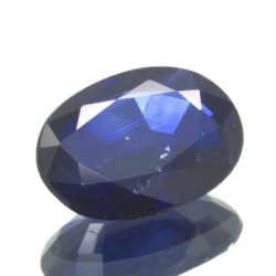 0,81 ct blauer Saphir im Ovalschliff 6,9 x 4,7 mm