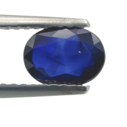 0,81 ct blauer Saphir im Ovalschliff 6,9 x 4,7 mm