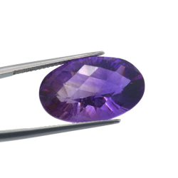 13.81ct Amethyst Oval Schnitt mit Schachbrett