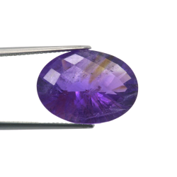 13.89ct Amethyst Oval Cut with Chessboard