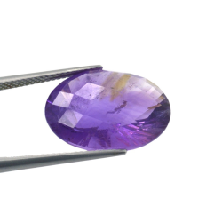 13.89ct Amethyst Oval Cut with Chessboard