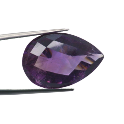 21.22ct Amethyst Pear Cut with Chessboard