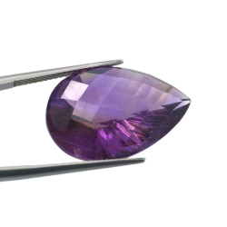 21.22ct Amethyst Pear Cut with Chessboard