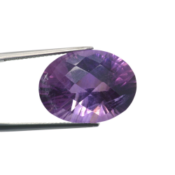 17.87ct Amethyst Oval Schnitt mit Schachbrett