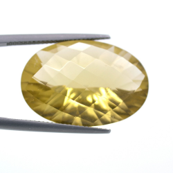 23.18ct Citrine Oval Concave Chessboard