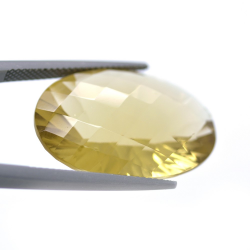 23.18ct Citrine Oval Concave Chessboard