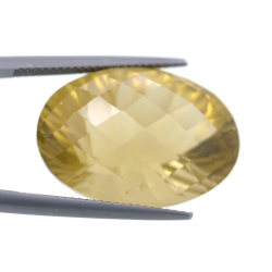 27.65ct Citrine Ovale Concave Damier