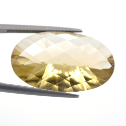 23.89ct Citrine Ovale Concave Damier