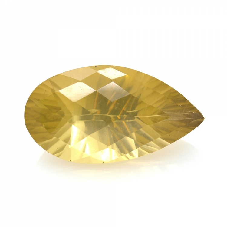 27.01ct Citrino Goccia Concavo Scacchiera