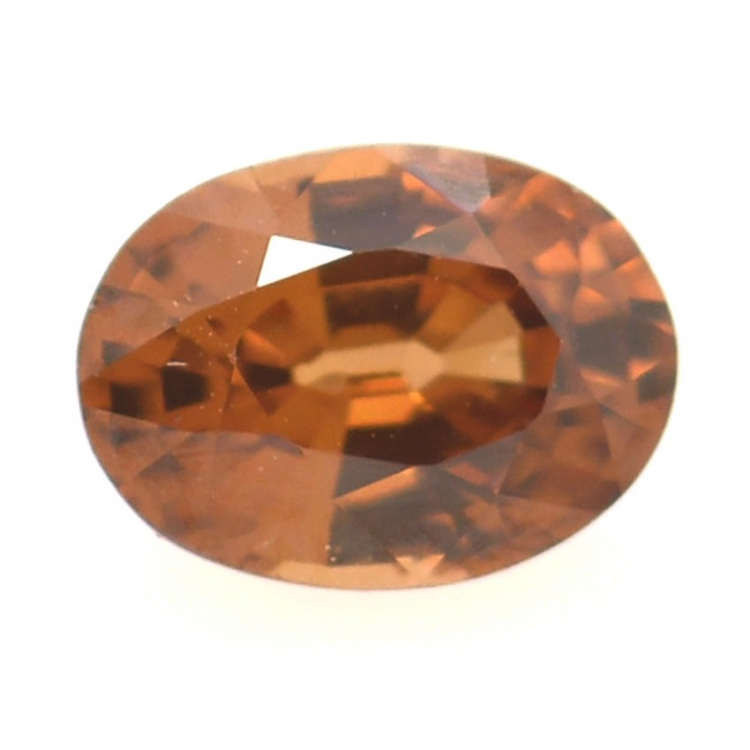 1,01 ct rosafarbener Zirkon im Ovalschliff 6,51 x 4,81 mm