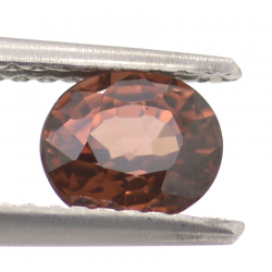 1,08 ct orangefarbener Zirkon im Ovalschliff 6,00 x 5,18 mm