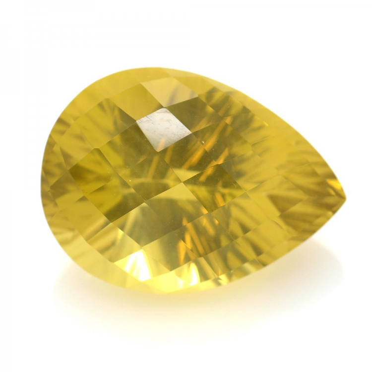 43.57ct Citrine Pear Concave Chessboard