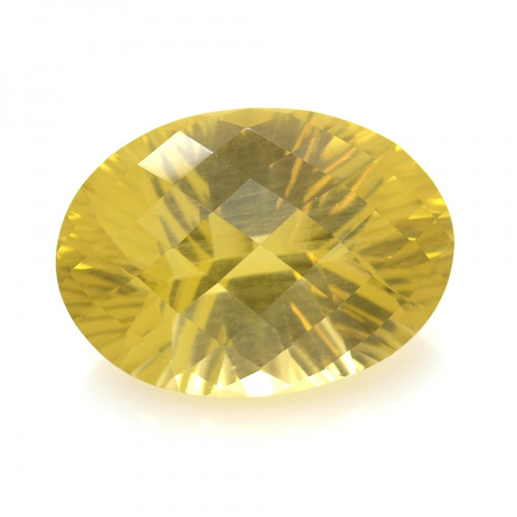 44.97ct Citrine Oval Concave Chessboard