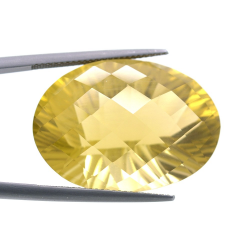 44.97ct Citrino Ovale Concavo Scacchiera