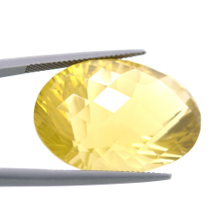 44.97ct Citrine Oval Concave Chessboard