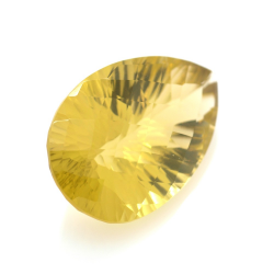 38.04ct Citrine Pear Concave Chessboard