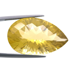 38.04ct Citrine Pear Concave Chessboard