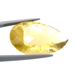 38.04ct Citrine Pear Concave Chessboard