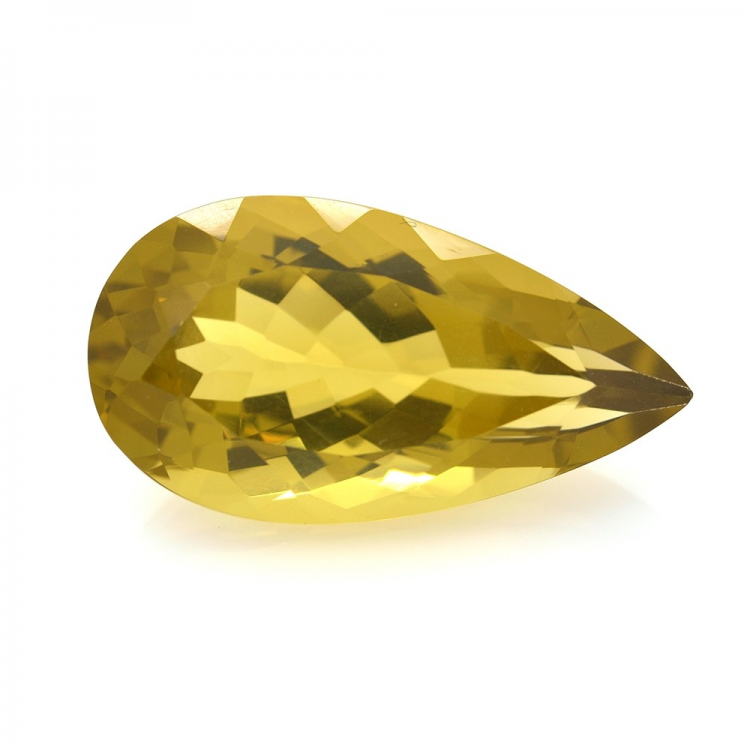 38.65ct Citrino Goccia Concavo Scacchiera