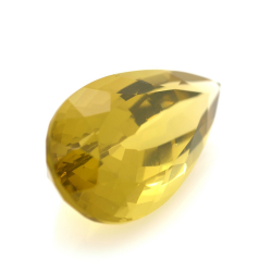 38.65ct Citrino Goccia Concavo Scacchiera