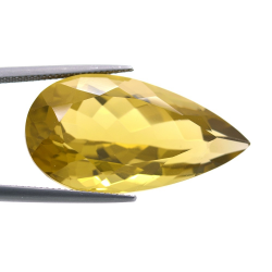 38.65ct Citrine Pear Concave Chessboard