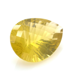 39.19ct Citrine Pear Concave Chessboard