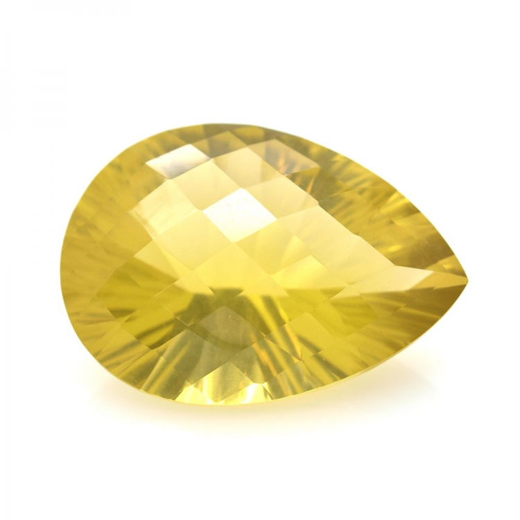 39.19ct Citrino Goccia Concavo Scacchiera