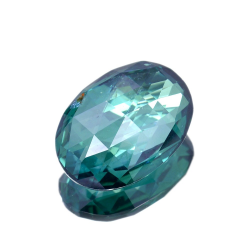 14.48ct Topaze Verte Taille Ovale double Damier